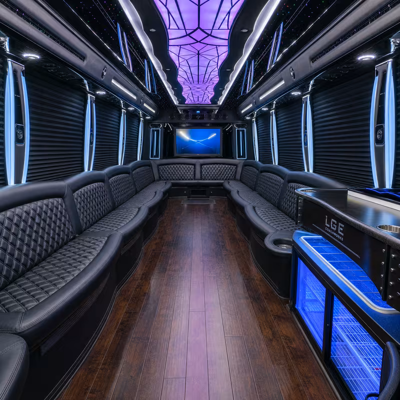 25 Passenger Party Bus Interior