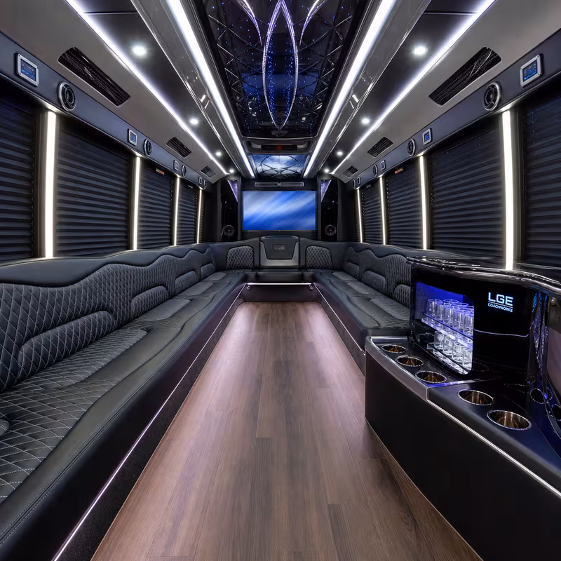 30 Passenger Party Bus Interior