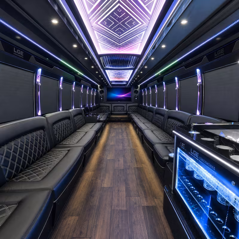 40 Passenger Party Bus Interior