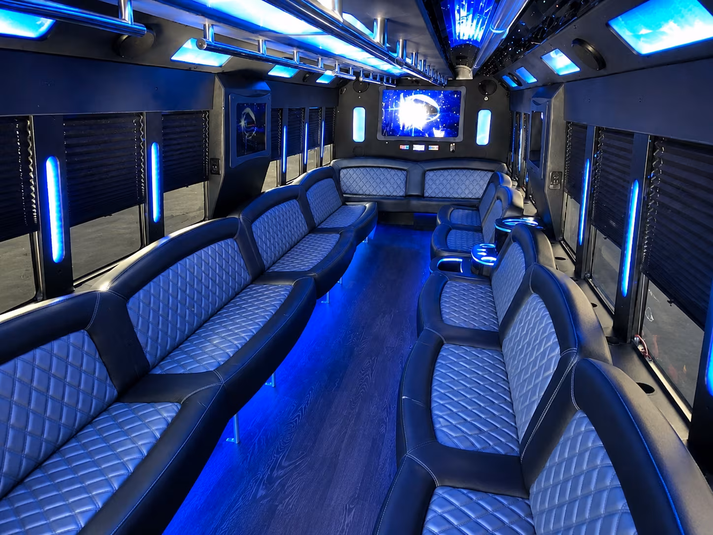 Las Vegas Birthday, Sweet 16, & Quinceañera Transportation party bus interior