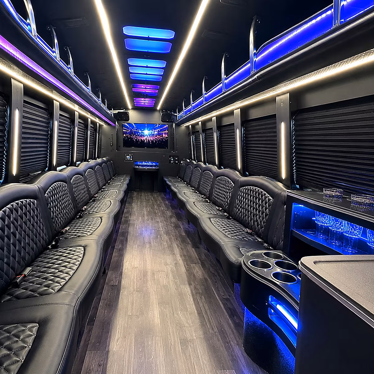 Las Vegas Private Event Transportation party bus interior