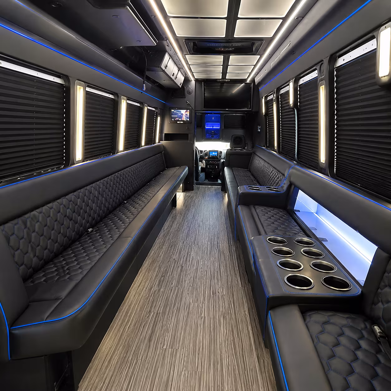 Las Vegas Wedding Transportation party bus interior