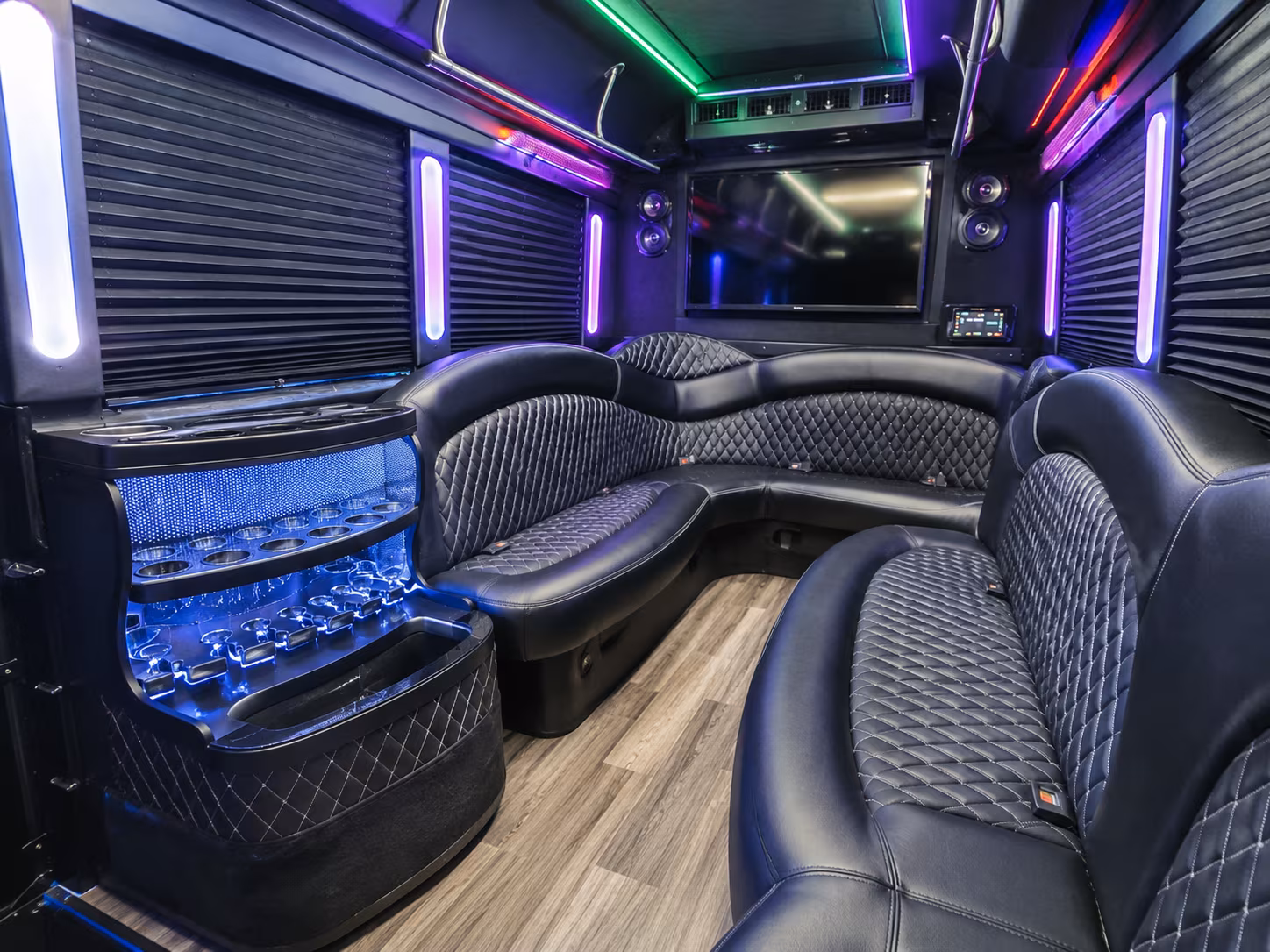 Las Vegas Winery Tour & Pub Crawl Transportation party bus interior