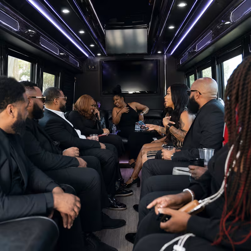 Black Mercedes Sprinter van staged for an Las Vegas Private Event Transportation group