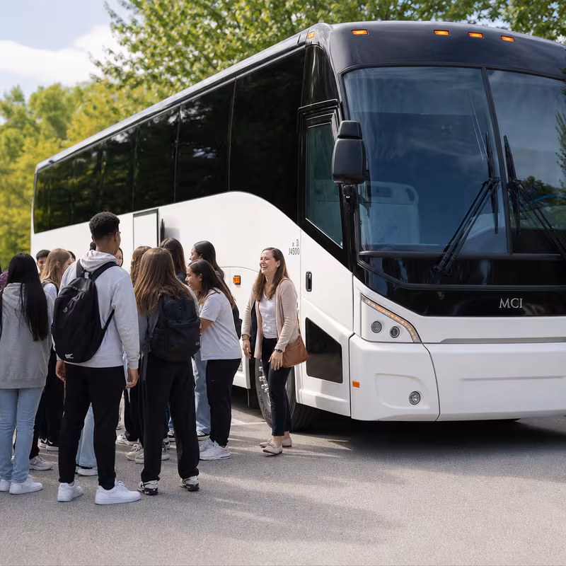 Black Mercedes Sprinter van staged for an Las Vegas School Transportation group
