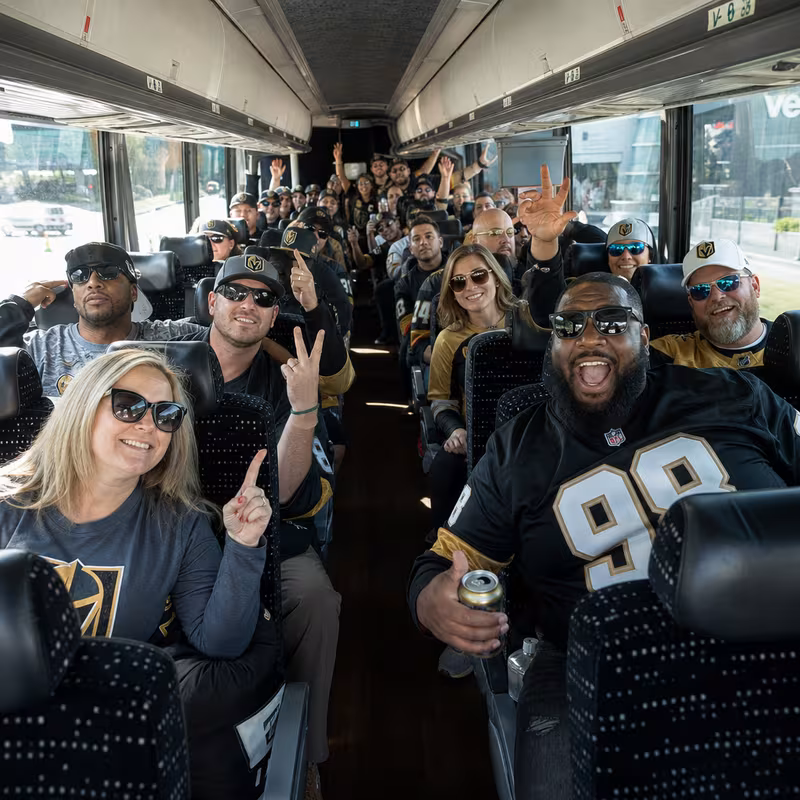 Black Mercedes Sprinter van staged for an Las Vegas Sporting Event Transportation group
