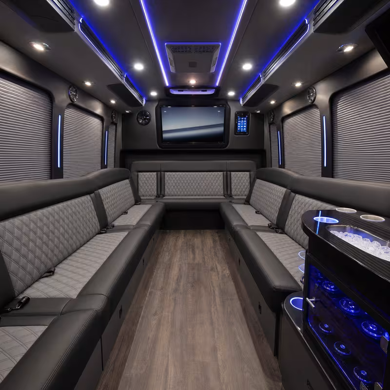 14 Passenger Sprinter Limo Interior