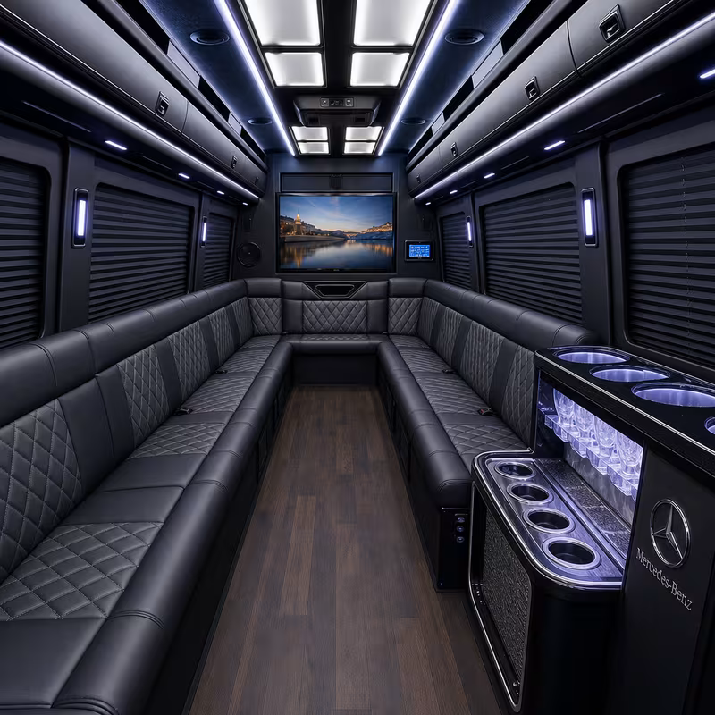 14 Passenger Sprinter Limo Interior